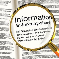 Image showing Information Definition Magnifier Showing Knowledge Data And Fact