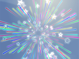 Image showing Bursting flying stars illustration