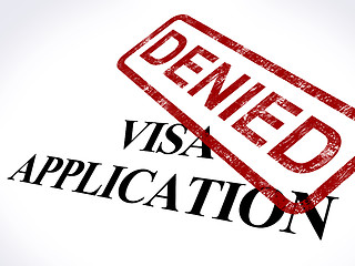 Image showing Visa Application Denied Stamp Shows Entry Admission Refused