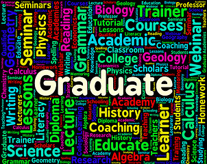 Image showing Graduate Word Represents Qualified Diploma And Graduated