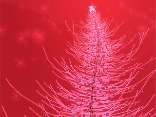 Image showing Sparkly christmas tree illustration