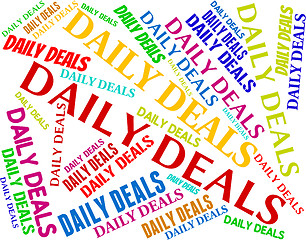 Image showing Daily Deals Represents Day Everyday And Transaction