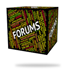 Image showing Forums Word Means Social Media And Chat