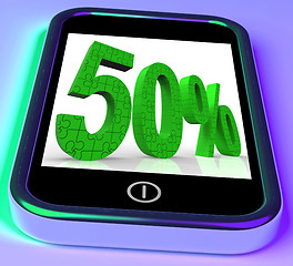 Image showing 50 On Smartphone Shows Mobile Marketing And Special Promotions