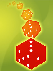 Image showing Rolling red dice illustration