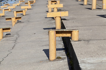 Image showing metal supports for benches