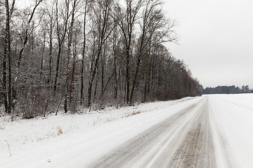 Image showing muddy road, winter