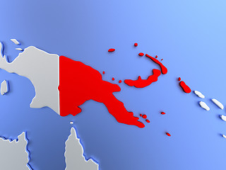 Image showing Papua New Guinea in red on map