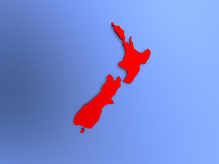 Image showing New Zealand in red on map