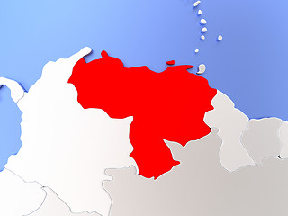 Image showing Venezuela in red on map