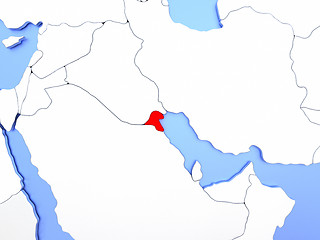 Image showing Kuwait in red on map