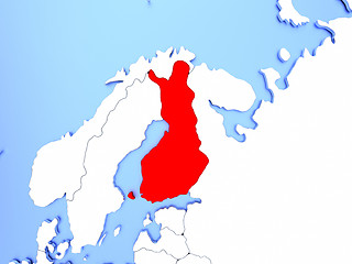 Image showing Finland in red on map