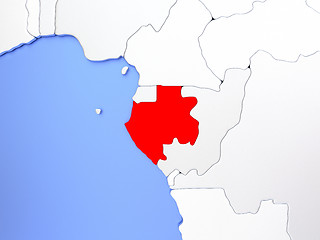 Image showing Gabon in red on map