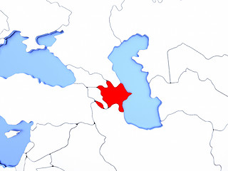 Image showing Azerbaijan in red on map