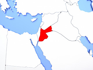 Image showing Jordan in red on map