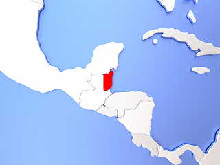 Image showing Belize in red on map