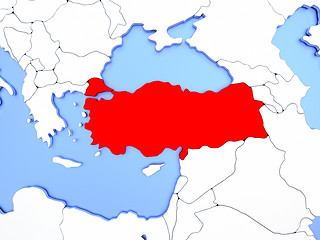 Image showing Turkey in red on map