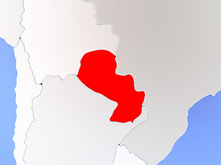 Image showing Paraguay in red on map