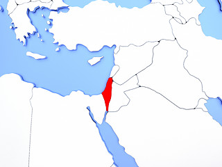 Image showing Israel in red on map