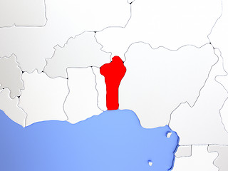 Image showing Benin in red on map