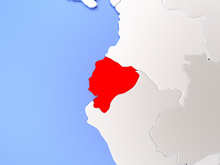 Image showing Ecuador in red on map