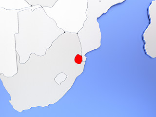 Image showing Swaziland in red on map