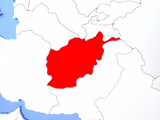 Image showing Afghanistan in red on map