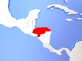 Image showing Honduras in red on map