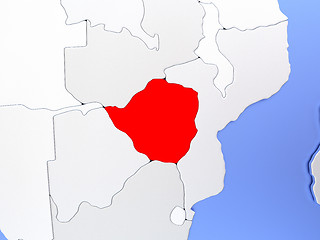 Image showing Zimbabwe in red on map