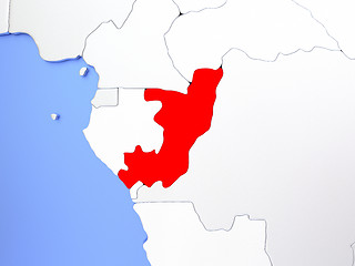 Image showing Congo in red on map