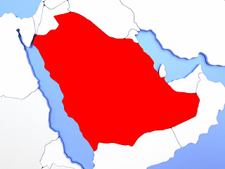 Image showing Saudi Arabia in red on map