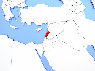 Image showing Lebanon in red on map