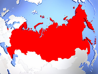 Image showing Russia in red on map