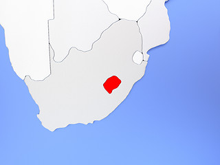 Image showing Lesotho in red on map