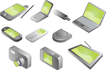 Image showing Various electronic gadgets, illustration