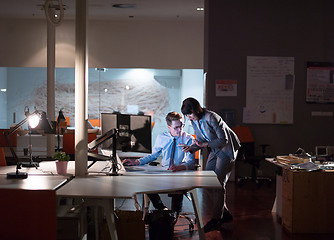 Image showing young designers in the night office