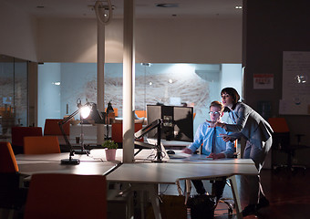 Image showing young designers in the night office