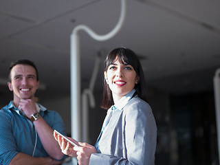 Image showing Business People Working With Tablet in office