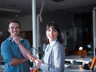 Image showing Business People Working With Tablet in office