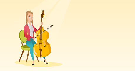 Image showing Woman playing the cello vector illustration.