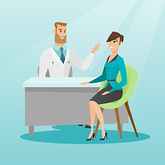 Image showing Doctor consulting female patient in office.