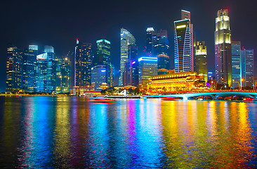 Image showing SIngapore skyline at night