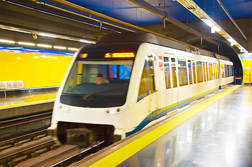 Image showing Madrid metro train station. Spain