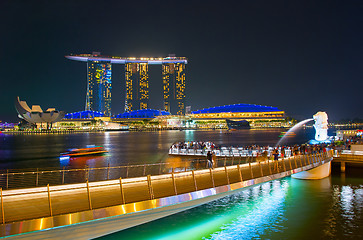 Image showing Marina bay overlooking. Singapore