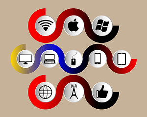 Image showing set of technology icons 