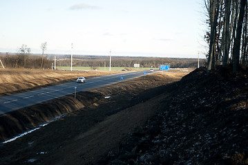 Image showing asphalt road with traffic signs