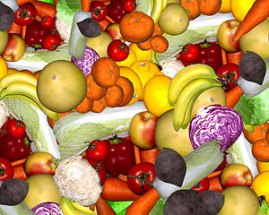 Image showing different kinds of fruits and vegetables