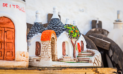 Image showing ALBEROBELLO, ITALY - Trulli di Alberobello souvenirs for tourist