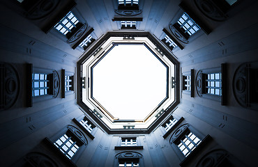 Image showing Windows in perspective with sky in background