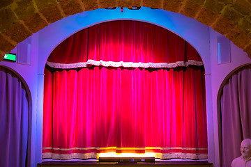 Image showing Theatre curtain on stage